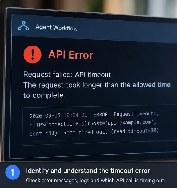 Example API error screen showing a request timeout and a read-timeout message for a remote HTTPS endpoint.