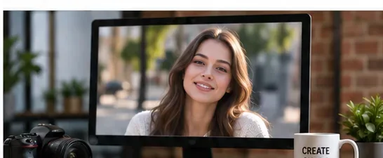A finished video displayed on a desktop monitor in a production workspace during a final review.