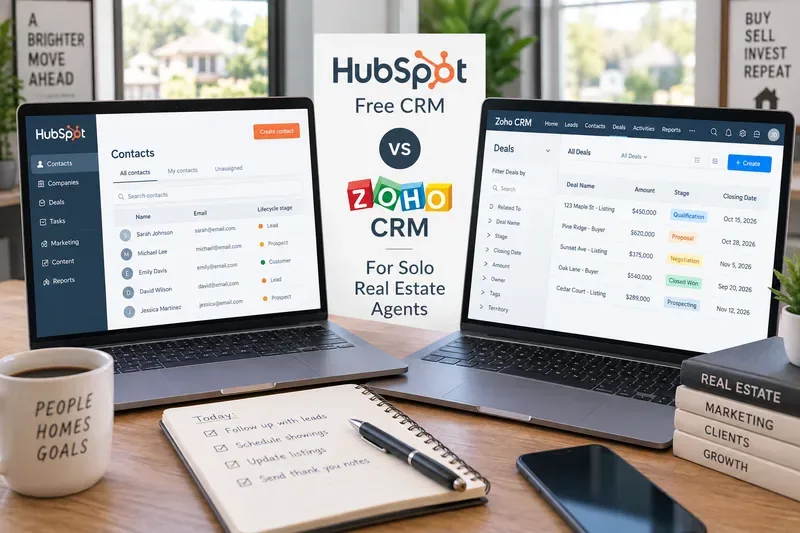 HubSpot Free CRM vs Zoho CRM for Solo Real Estate Agents: Which Fits Better in 2026?