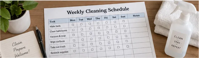 Printable Weekly Cleaning Schedule Template for Airbnb Hosts (Word & PDF)