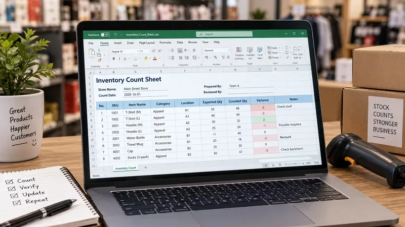 Simple Inventory Count Sheet Template for Retail Stores: A Practical Excel Layout