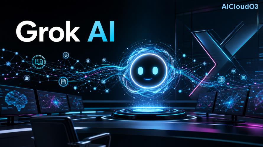 Grok AI dashboard showing conversation interface and usage metrics