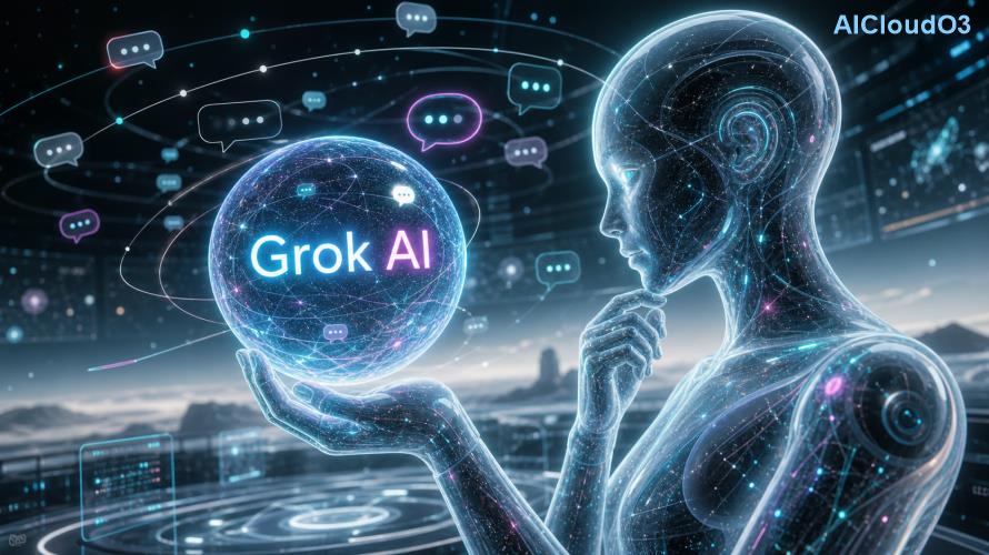 Grok vs ChatGPT 2026 comparison infographic showing both AI models side by side